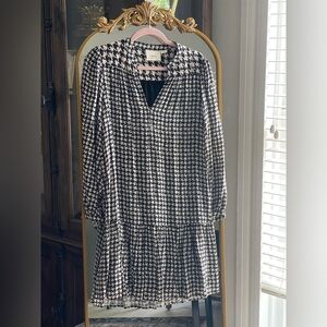 Maeve x Anthropologie Margaret Black and White Houndstooth Tunic Dress